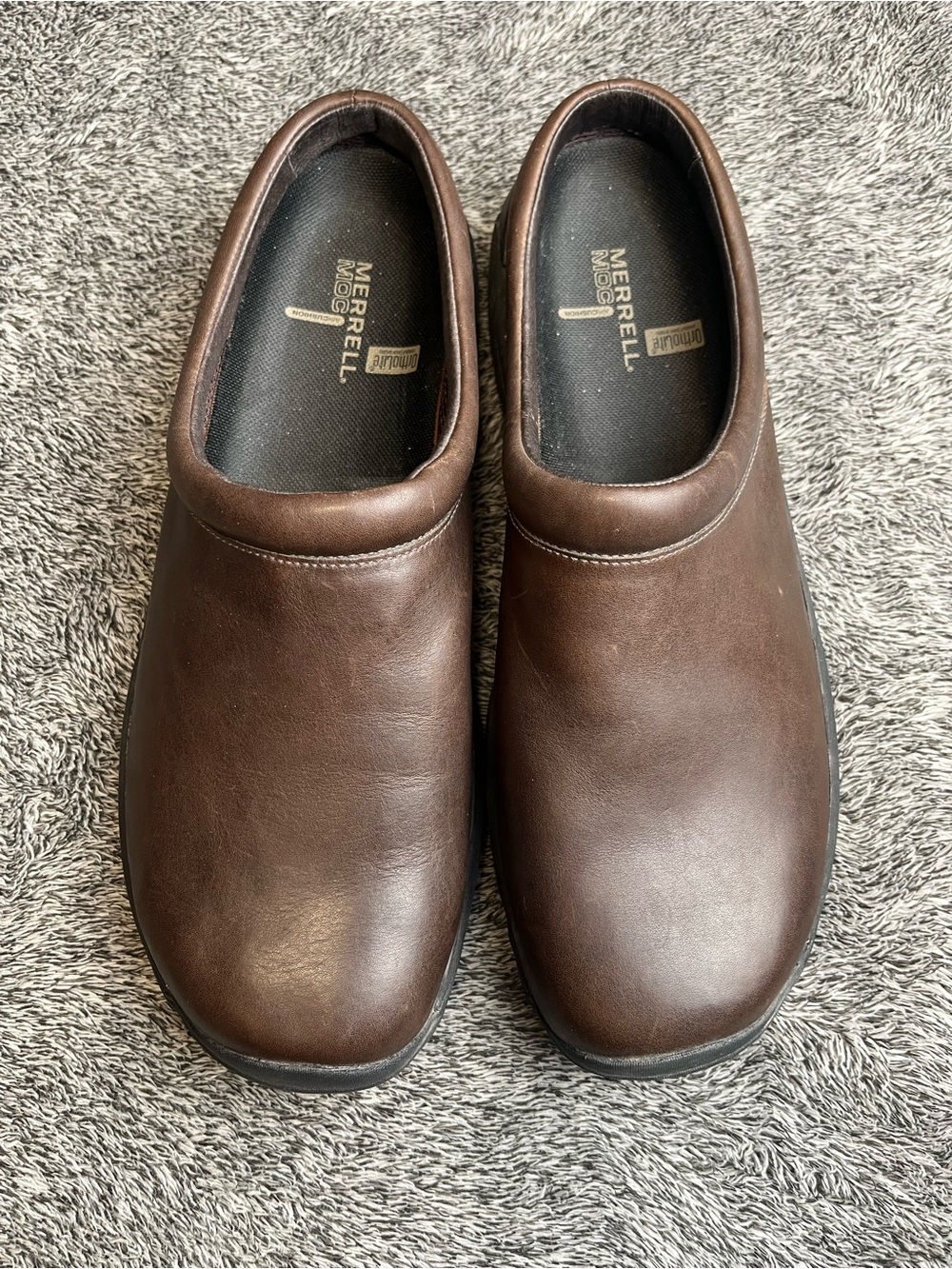 Merrell Encore Gust Brown Leather Slip-On Clog Mules Shoes Men's Size 11